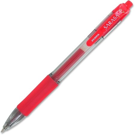 ZEBRA PEN Gel Pens, Retractable, Medium Point, .7mm, Red Ink PK ZEB46830